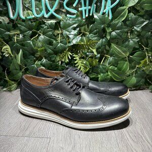 Cole Haan Original Grand Men's Size 12 Black White Wingtip Dress Shoes C26469